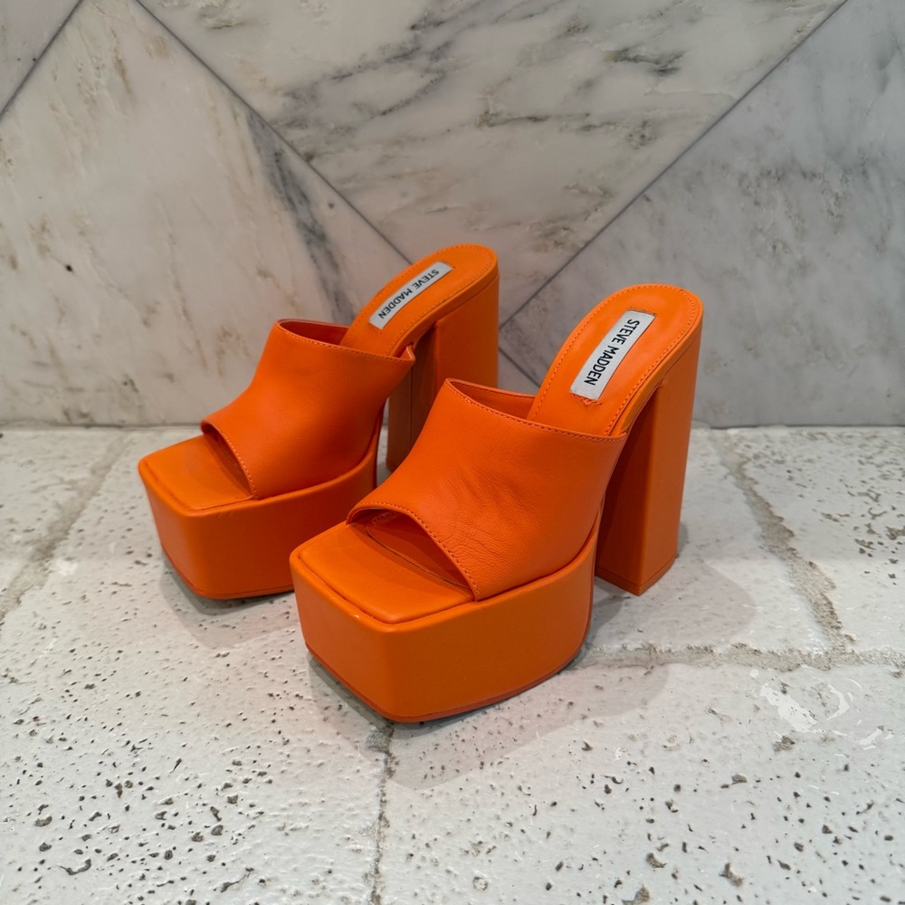 Steve Madden orange platforms